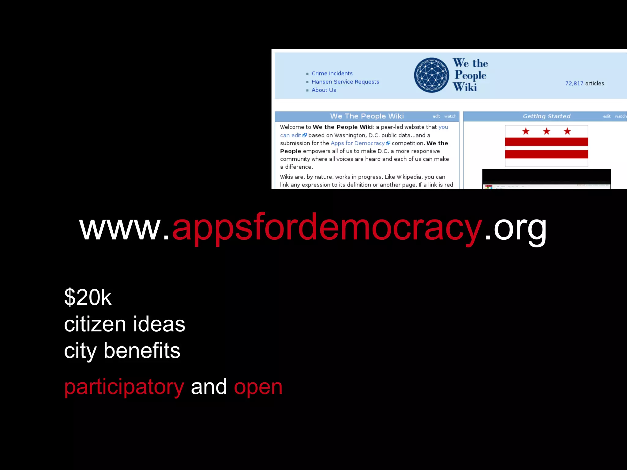 $20k citizen ideas city benefits participatory  and  open www. appsfordemocracy .org 