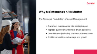 A Complete Guide to Key Maintenance KPIs for 2026 | PDF
