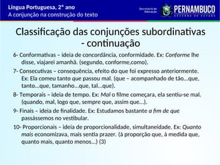 As conjunções na construção de diversos textos | PPT