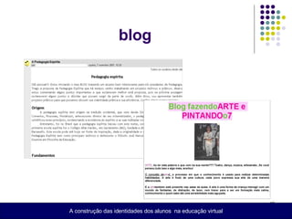 blog A construção das identidades dos alunos  na educação virtual 