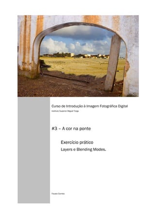 Curso de Introdução à Imagem Fotográfica Digital
Instituto Superior Miguel Torga




#3 – A cor na ponte

          Exercício prático
          Layers e Blending Modes.




Fausto Correia