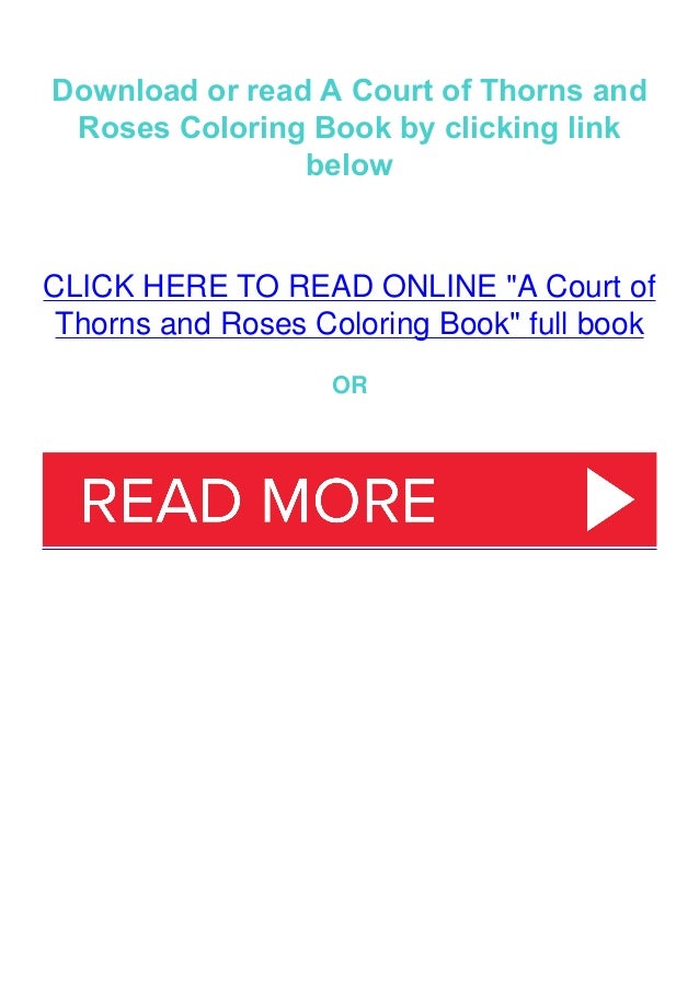 Download A Court Of Thorns And Roses Coloring Book Pdf Kindle Epub