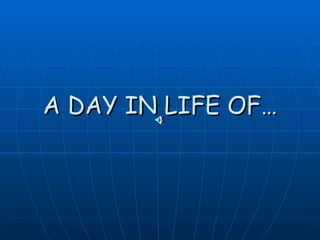 A DAY IN LIFE OF… 