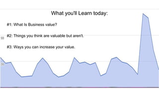 What you'll Learn today:
#1: What Is Business value?
#2: Things you think are valuable but aren't.
#3: Ways you can increase your value.
 