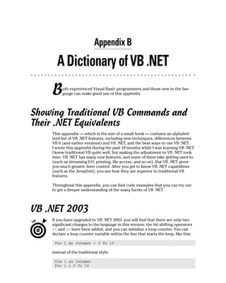 A Dictionary Of Vb .Net