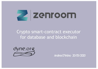 Crypto smart-contract executor
for database and blockchain
AndreaD’Intino 20/05/2020
 