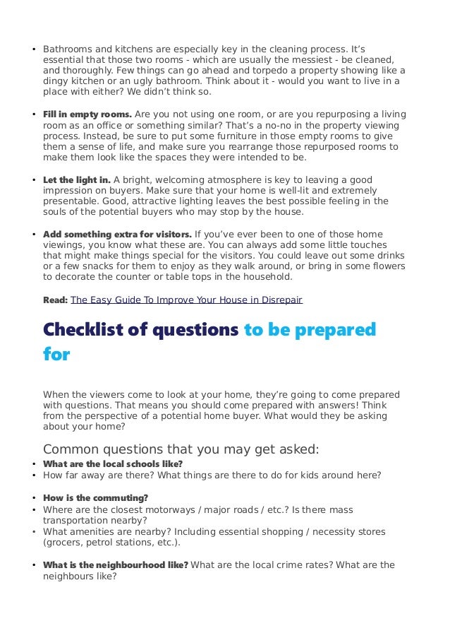 Top Tips For Your Diy Viewing Checklist