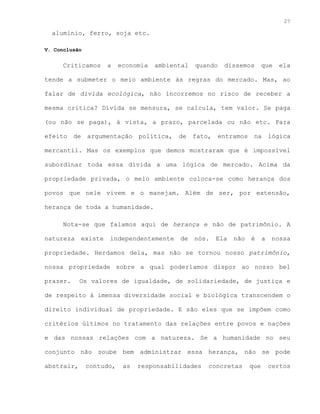 A Dívida Ecológica Brasileira