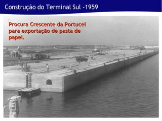 Construção do Terminal Sul -1959  Procura Crescente da Portucel para exportação de pasta de papel. 