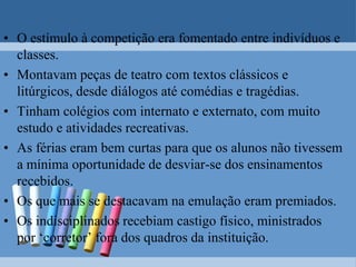 A contra reforma CatólicaA contra- reforma ou reforma católica foi a reação da igreja católica à campanha da Reforma Protestante e seu crescimento vertiginoso, cristalizou-se de várias maneiras:Em 1546 tem inicio o concilio de trento que traz profundas mudanças a organização católica. Dentre as medidas do concílio está: