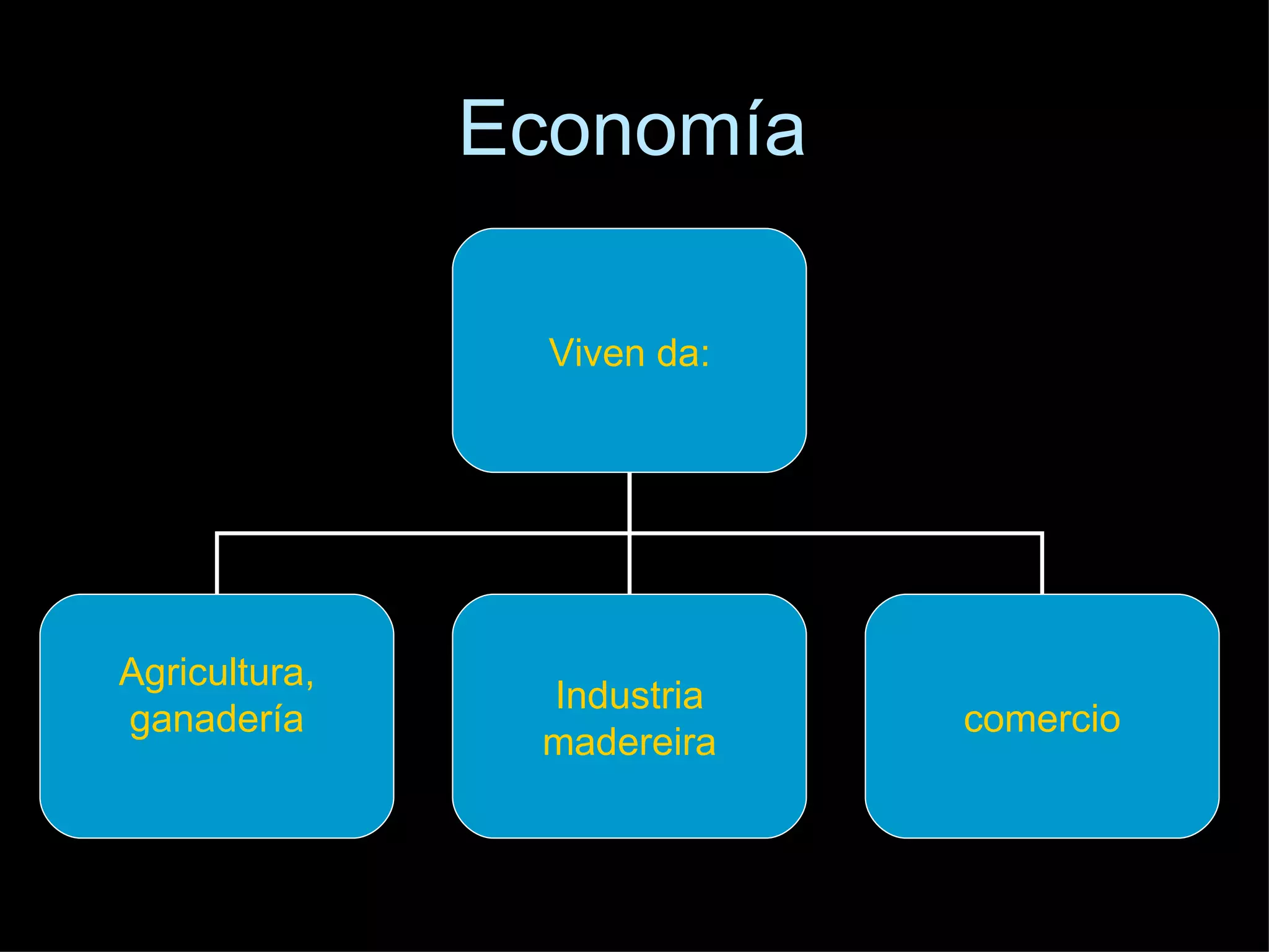 Economía Viven da: Agricultura, ganadería Industria madereira comercio 