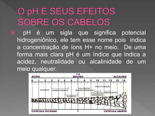  pH é um sigla que significa potencial
hidrogeniônico, ele tem esse nome pois indica
a concentração de íons H+ no meio. De uma
forma mais clara pH é um índice que indica a
acidez, neutralidade ou alcalinidade de um
meio qualquer.
 