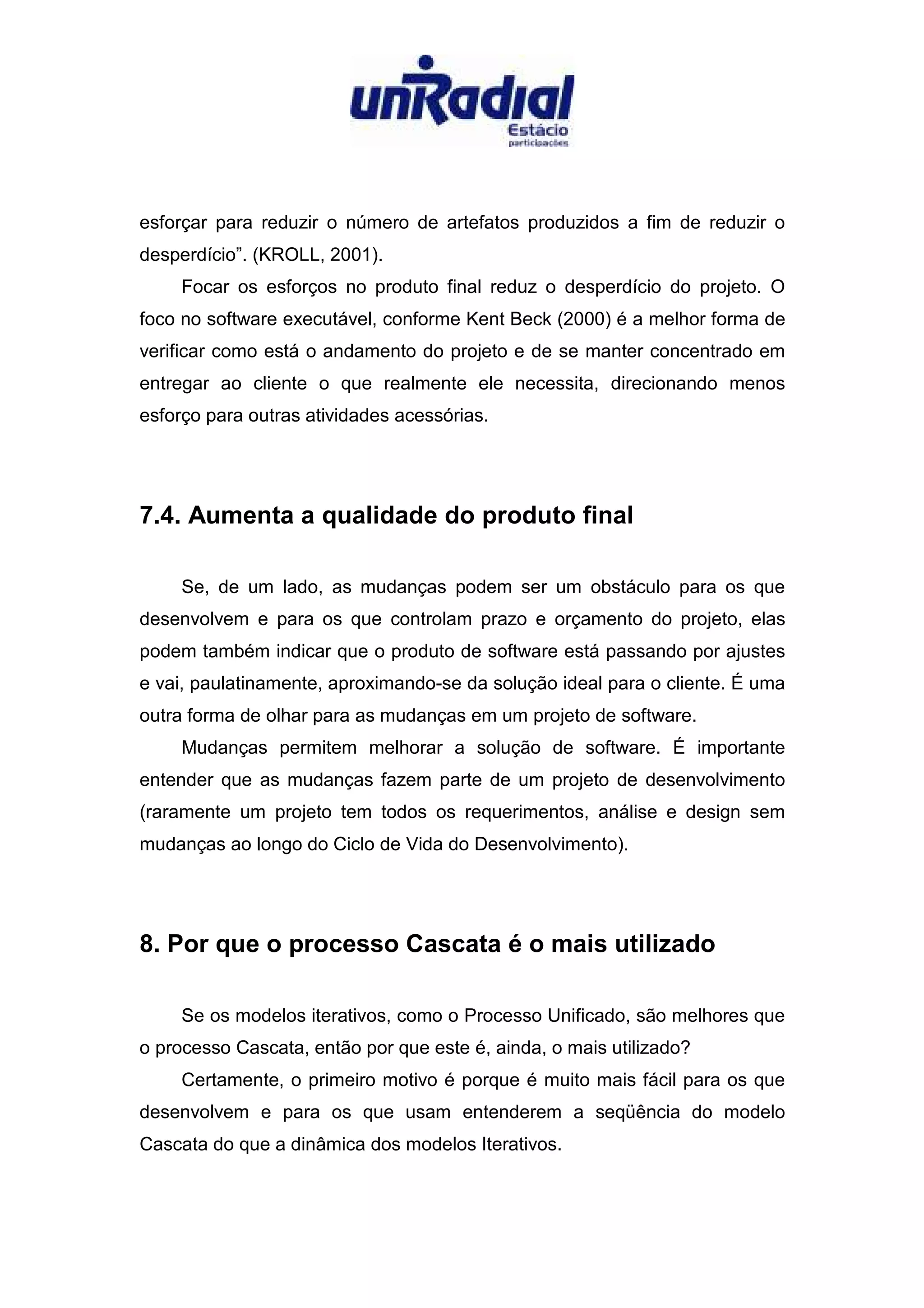 A Evolucao dos Processos de Desenvolvimento de Software