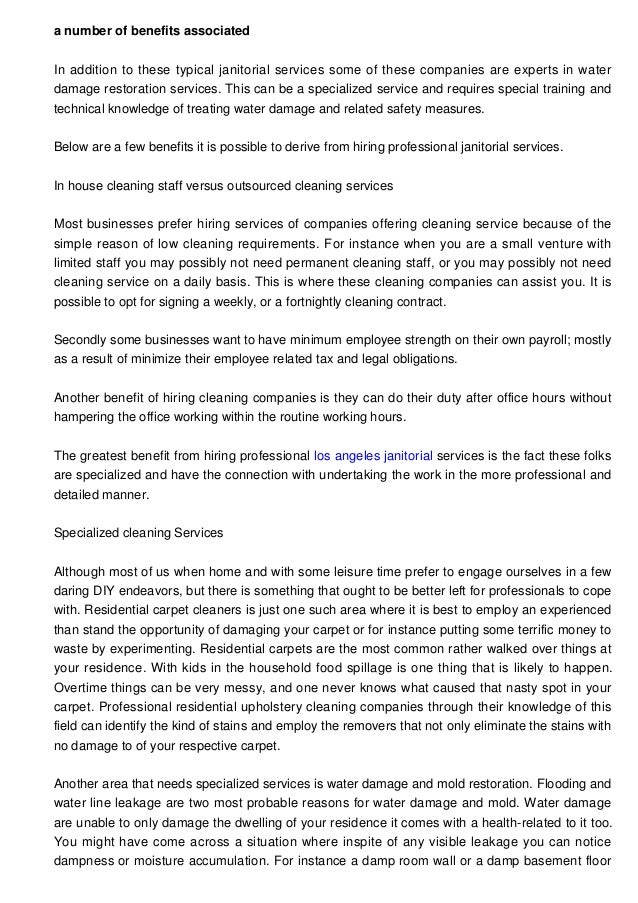 a few great things about hiring professional janitorial services another name for janitorial services