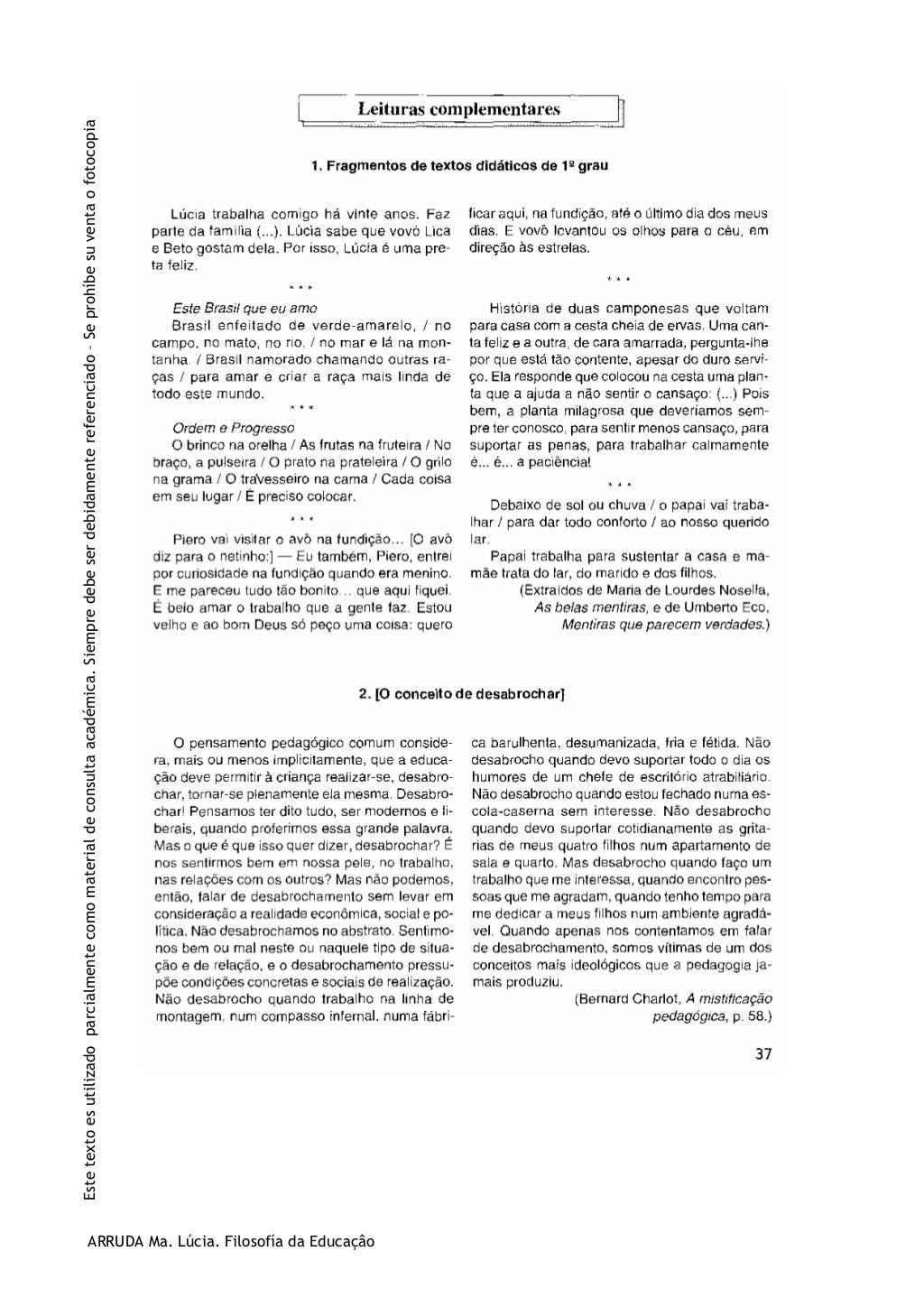 Filosofia Da Educação Maria Lucia De Arruda Aranha 2006