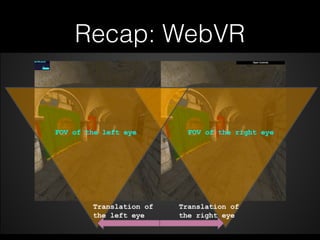 Recap: WebVR
 
