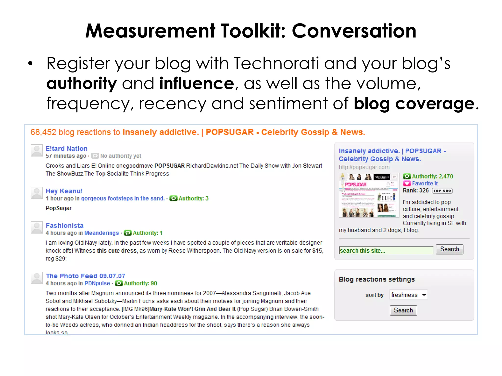 A Framework for Measuring Blog Success