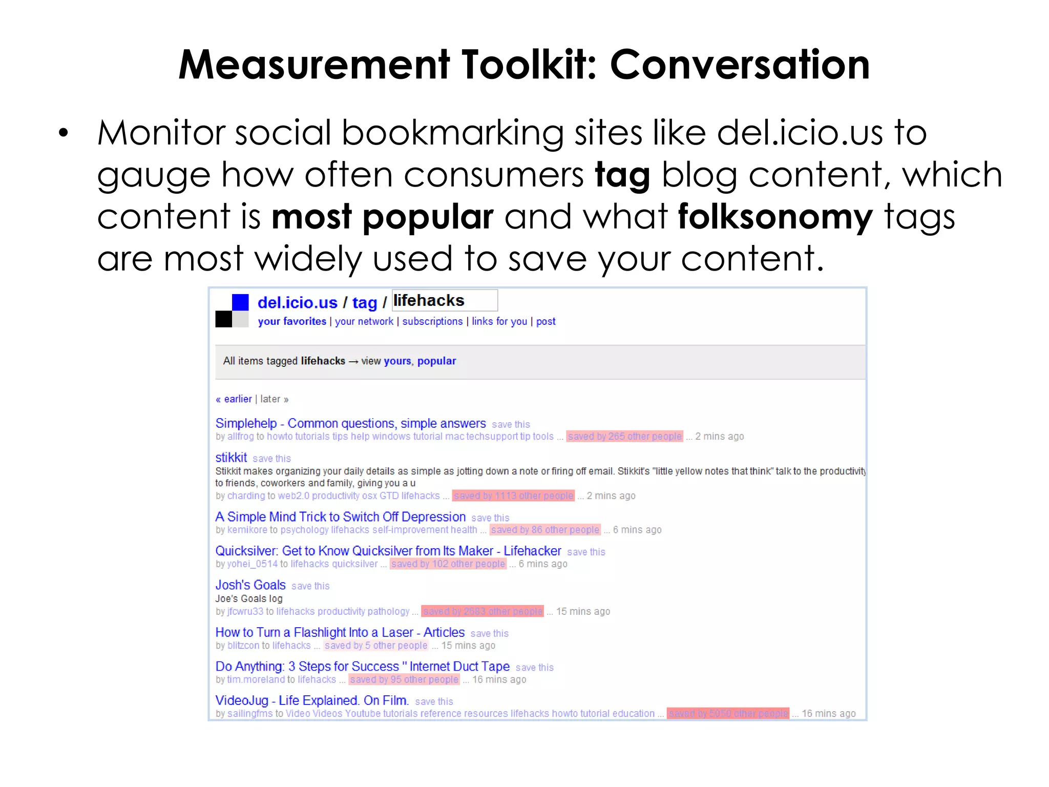 A Framework for Measuring Blog Success
