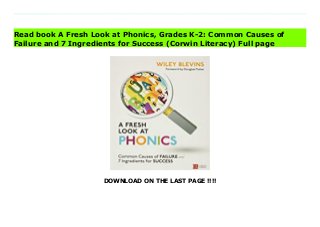 DOWNLOAD ON THE LAST PAGE !!!!
Download direct A Fresh Look at Phonics, Grades K-2: Common Causes of Failure and 7 Ingredients for Success (Corwin Literacy) Don't hesitate Click https://fubbooksinfo001.blogspot.com/?book=1506326889 In a Fresh Look at Phonics, Wiley Blevins, author of the blockbuster Phonics from A-Z, explains the 7 ingredients of phonics instruction that lead to the greatest student gains, based on two decades of research in classrooms. For each of these seven must-haves, Wiley shares lessons, routines, word lists, tips for ELL and advanced learners, and advice on pitfalls to avoid regarding pacing, decodable texts, transition time, and more. A Fresh Look at Phonics is the evidence-based solution you have been seeking that ensures all students develop a solid foundation for reading. Download Online PDF A Fresh Look at Phonics, Grades K-2: Common Causes of Failure and 7 Ingredients for Success (Corwin Literacy), Download PDF A Fresh Look at Phonics, Grades K-2: Common Causes of Failure and 7 Ingredients for Success (Corwin Literacy), Read Full PDF A Fresh Look at Phonics, Grades K-2: Common Causes of Failure and 7 Ingredients for Success (Corwin Literacy), Read PDF and EPUB A Fresh Look at Phonics, Grades K-2: Common Causes of Failure and 7 Ingredients for Success (Corwin Literacy), Download PDF ePub Mobi A Fresh Look at Phonics, Grades K-2: Common Causes of Failure and 7 Ingredients for Success (Corwin Literacy), Reading PDF A Fresh Look at Phonics, Grades K-2: Common Causes of Failure and 7 Ingredients for Success (Corwin Literacy), Download Book PDF A Fresh Look at Phonics, Grades K-2: Common Causes of Failure and 7 Ingredients for Success (Corwin Literacy), Read online A Fresh Look at Phonics, Grades K-2: Common Causes of Failure and 7 Ingredients for Success (Corwin Literacy), Download A Fresh Look at Phonics, Grades K-2: Common Causes of Failure and 7 Ingredients for Success (Corwin Literacy) pdf, Read epub A Fresh Look at Phonics, Grades K-2: Common
Causes of Failure and 7 Ingredients for Success (Corwin Literacy), Download pdf A Fresh Look at Phonics, Grades K-2: Common Causes of Failure and 7 Ingredients for Success (Corwin Literacy), Read ebook A Fresh Look at Phonics, Grades K-2: Common Causes of Failure and 7 Ingredients for Success (Corwin Literacy), Read pdf A Fresh Look at Phonics, Grades K-2: Common Causes of Failure and 7 Ingredients for Success (Corwin Literacy), A Fresh Look at Phonics, Grades K-2: Common Causes of Failure and 7 Ingredients for Success (Corwin Literacy) Online Read Best Book Online A Fresh Look at Phonics, Grades K-2: Common Causes of Failure and 7 Ingredients for Success (Corwin Literacy), Read Online A Fresh Look at Phonics, Grades K-2: Common Causes of Failure and 7 Ingredients for Success (Corwin Literacy) Book, Read Online A Fresh Look at Phonics, Grades K-2: Common Causes of Failure and 7 Ingredients for Success (Corwin Literacy) E-Books, Download A Fresh Look at Phonics, Grades K-2: Common Causes of Failure and 7 Ingredients for Success (Corwin Literacy) Online, Download Best Book A Fresh Look at Phonics, Grades K-2: Common Causes of Failure and 7 Ingredients for Success (Corwin Literacy) Online, Download A Fresh Look at Phonics, Grades K-2: Common Causes of Failure and 7 Ingredients for Success (Corwin Literacy) Books Online Download A Fresh Look at Phonics, Grades K-2: Common Causes of Failure and 7 Ingredients for Success (Corwin Literacy) Full Collection, Download A Fresh Look at Phonics, Grades K-2: Common Causes of Failure and 7 Ingredients for Success (Corwin Literacy) Book, Read A Fresh Look at Phonics, Grades K-2: Common Causes of Failure and 7 Ingredients for Success (Corwin Literacy) Ebook A Fresh Look at Phonics, Grades K-2: Common Causes of Failure and 7 Ingredients for Success (Corwin Literacy) PDF Download online, A Fresh Look at Phonics, Grades K-2: Common Causes of Failure and 7 Ingredients for Success (Corwin Literacy) pdf
Download online, A Fresh Look at Phonics, Grades K-2: Common Causes of Failure and 7 Ingredients for Success (Corwin Literacy) Read, Download A Fresh Look at Phonics, Grades K-2: Common Causes of Failure and 7 Ingredients for Success (Corwin Literacy) Full PDF, Download A Fresh Look at Phonics, Grades K-2: Common Causes of Failure and 7 Ingredients for Success (Corwin Literacy) PDF Online, Read A Fresh Look at Phonics, Grades K-2: Common Causes of Failure and 7 Ingredients for Success (Corwin Literacy) Books Online, Download A Fresh Look at Phonics, Grades K-2: Common Causes of Failure and 7 Ingredients for Success (Corwin Literacy) Full Popular PDF, PDF A Fresh Look at Phonics, Grades K-2: Common Causes of Failure and 7 Ingredients for Success (Corwin Literacy) Read Book PDF A Fresh Look at Phonics, Grades K-2: Common Causes of Failure and 7 Ingredients for Success (Corwin Literacy), Read online PDF A Fresh Look at Phonics, Grades K-2: Common Causes of Failure and 7 Ingredients for Success (Corwin Literacy), Download Best Book A Fresh Look at Phonics, Grades K-2: Common Causes of Failure and 7 Ingredients for Success (Corwin Literacy), Read PDF A Fresh Look at Phonics, Grades K-2: Common Causes of Failure and 7 Ingredients for Success (Corwin Literacy) Collection, Read PDF A Fresh Look at Phonics, Grades K-2: Common Causes of Failure and 7 Ingredients for Success (Corwin Literacy) Full Online, Download Best Book Online A Fresh Look at Phonics, Grades K-2: Common Causes of Failure and 7 Ingredients for Success (Corwin Literacy), Download A Fresh Look at Phonics, Grades K-2: Common Causes of Failure and 7 Ingredients for Success (Corwin Literacy) PDF files, Read PDF Free sample A Fresh Look at Phonics, Grades K-2: Common Causes of Failure and 7 Ingredients for Success (Corwin Literacy), Download PDF A Fresh Look at Phonics, Grades K-2: Common Causes of Failure and 7 Ingredients for Success (Corwin Literacy) Free access, Read A
Fresh Look at Phonics, Grades K-2: Common Causes of Failure and 7 Ingredients for Success (Corwin Literacy) cheapest, Read A Fresh Look at Phonics, Grades K-2: Common Causes of Failure and 7 Ingredients for Success (Corwin Literacy) Free acces unlimited
Read book A Fresh Look at Phonics, Grades K-2: Common Causes of
Failure and 7 Ingredients for Success (Corwin Literacy) Full page
 