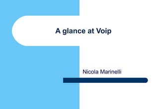 A glance at Voip
Nicola Marinelli
 
