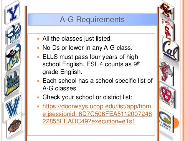 A-g requirements for high school