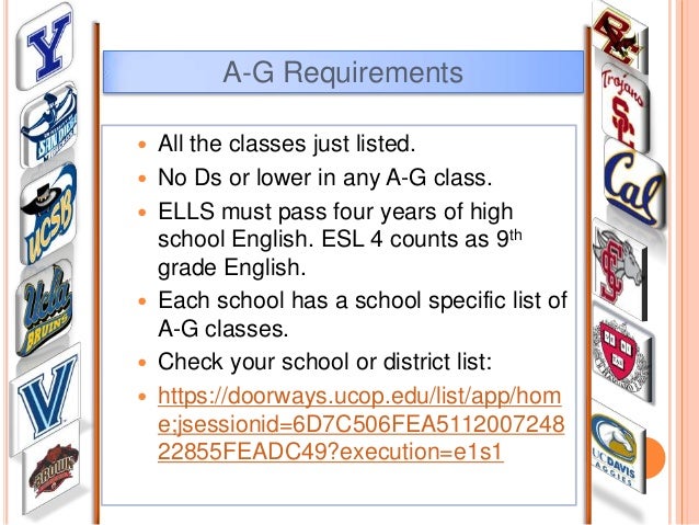 A-g requirements high school