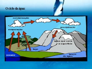 O ciclo da água: 