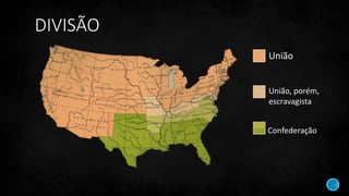 União, porém,
escravagista
Confederação
União
DIVISÃO
 