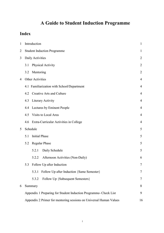 A guide to student induction programme by ugc