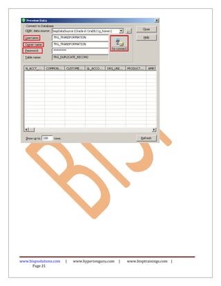 www.bispsolutions.com   |   www.hyperionguru.com   |   www.bisptrainings.com |
      Page 21
 