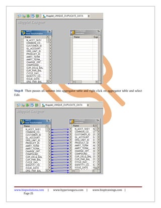Step-8 Then passes all column into aggregator table and right click on aggregator table and select
Edit.




www.bispsolutions.com    |   www.hyperionguru.com      |    www.bisptrainings.com |
      Page 25
 