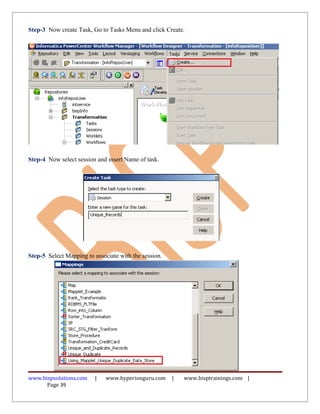 Step-3 Now create Task, Go to Tasks Menu and click Create.




Step-4 Now select session and insert Name of task.




Step...