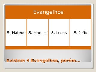 Existem 4 Evangelhos, porém… 