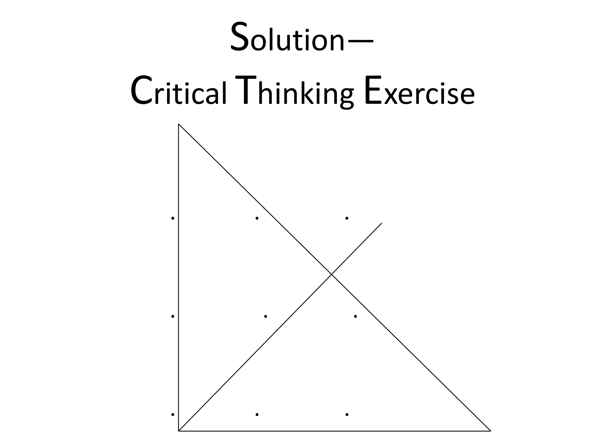 Solution—
Critical Thinking Exercise

   .     .       .


   .         .       .


   .     .       .
 