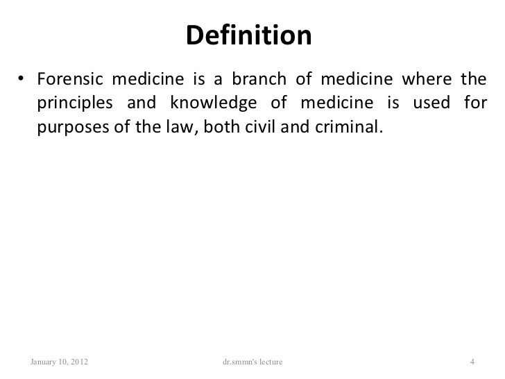 A. introduction to forensic medicine