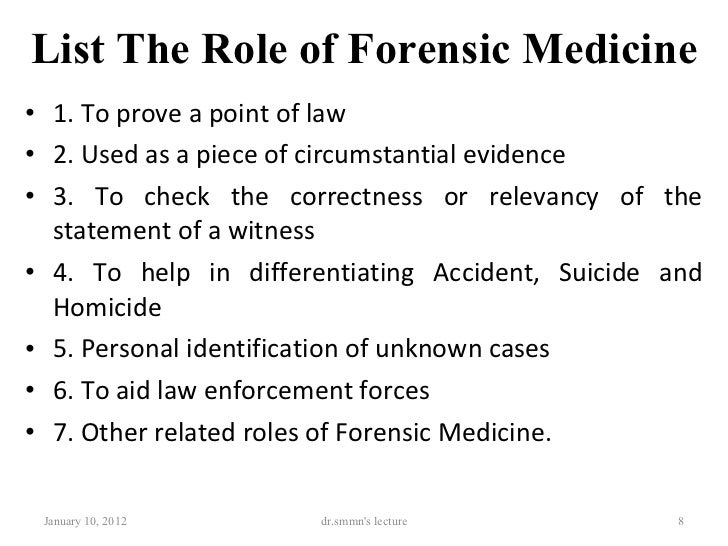 A. introduction to forensic medicine