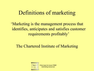 Definitions of marketing ,[object Object],[object Object]