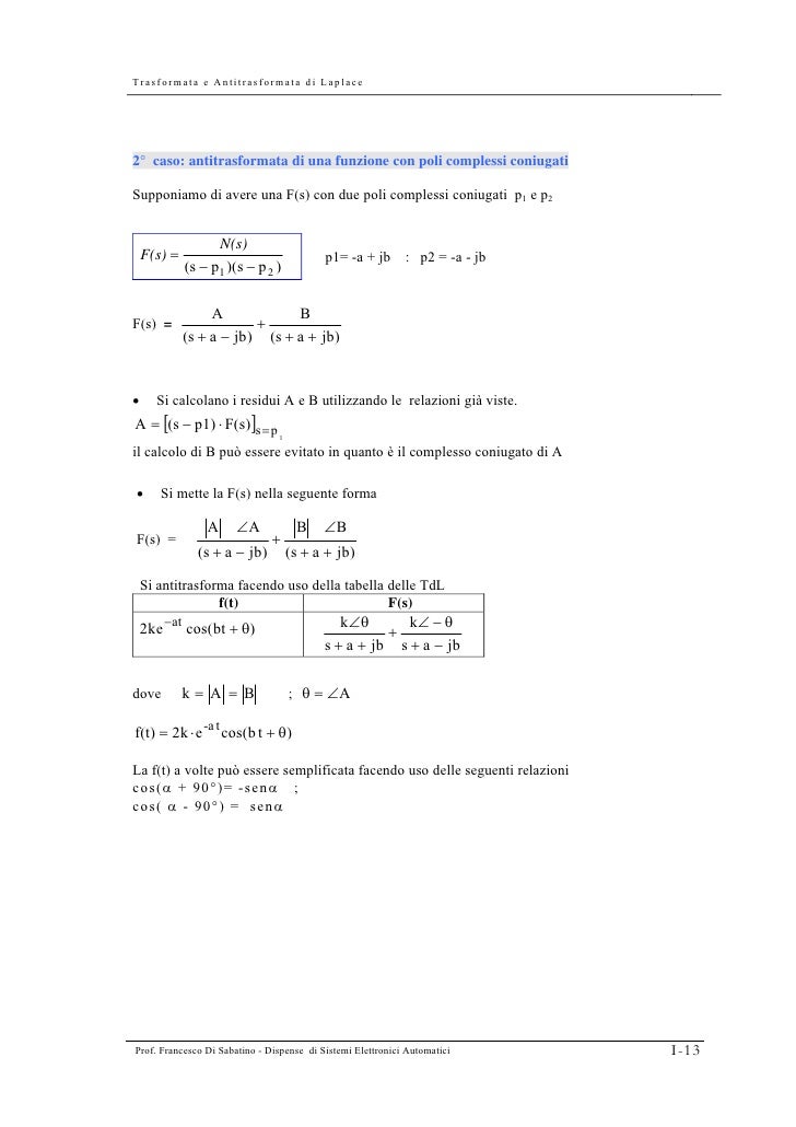SOFTWARE CALCOLO TRASFORMATE LAPLACE SCARICARE
