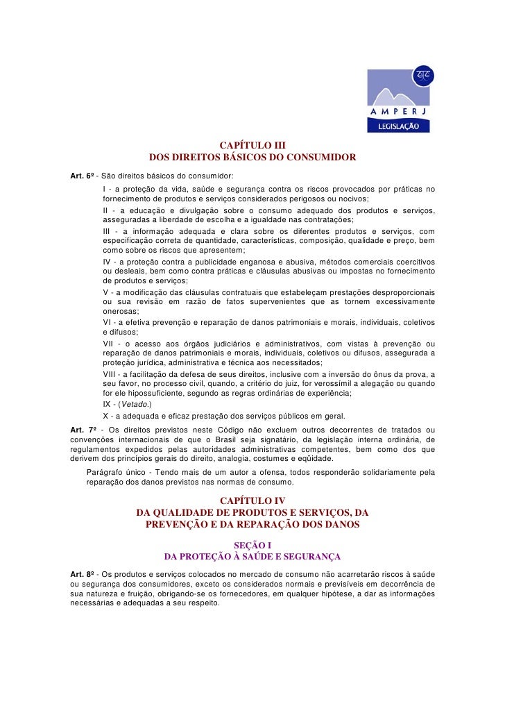 Resumo Da Lei 8078 Codigo De Defesa Do Consumidor