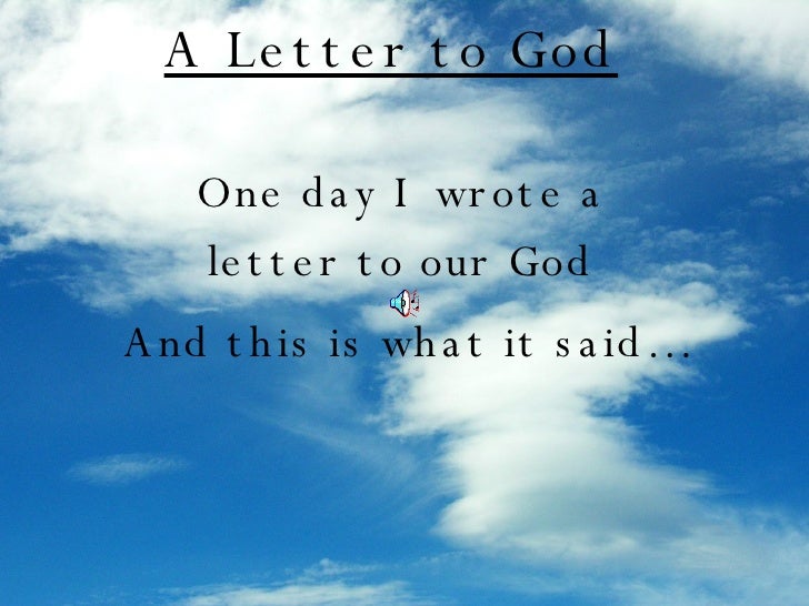 A Letter To God A Letter To God
