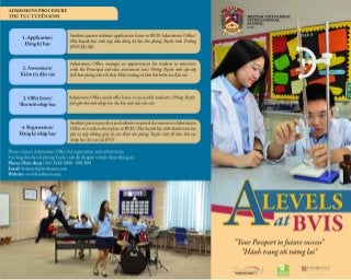 A Levels program at BVIS Hanoi - Flyer 2015