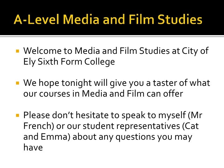 A Level Media And Film Studies