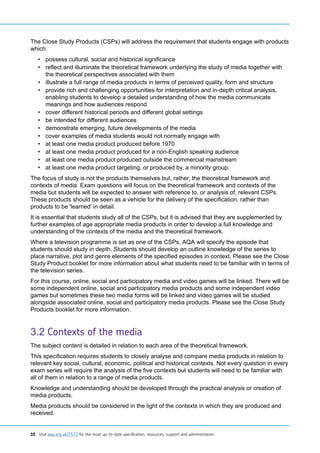 AQA A-Level Media Studies Specification | PDF