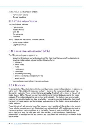 AQA A-Level Media Studies Specification | PDF