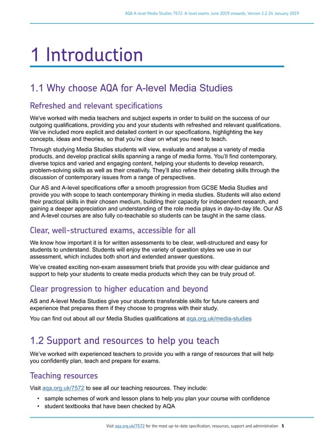 AQA A-Level Media Studies Specification | PDF