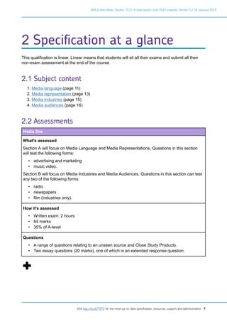 AQA A-Level Media Studies Specification | PDF