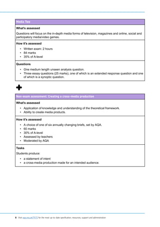 AQA A-Level Media Studies Specification | PDF