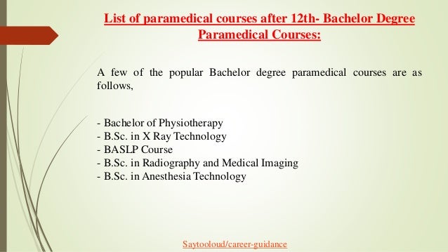 A List of paramedical courses after 12th best medical courses after 12th