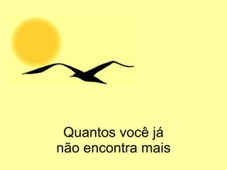 Quantos você já  não encontra mais  