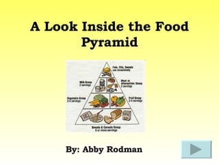 A Look Inside the Food Pyramid By: Abby Rodman 